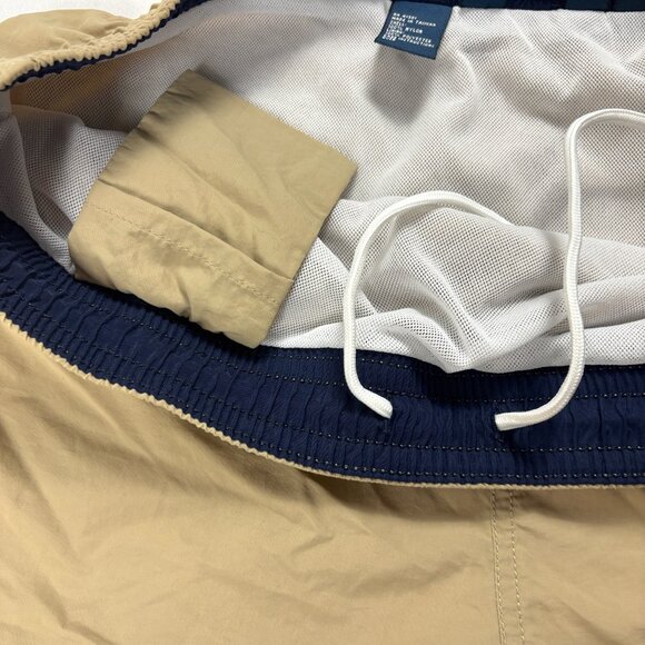 Vintage Polo Ralph Lauren Mens Swim Trunks Khaki Tan Sz XL Lined Nylon 4.5" - Picture 3 of 8